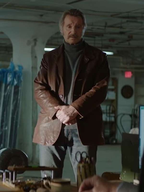 Liam Neeson Absolution 2024 Brown Leather Jacket