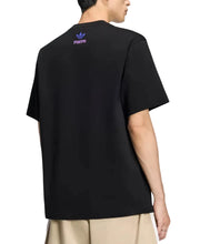 Gengar black and white cotton T-shirt with round collar