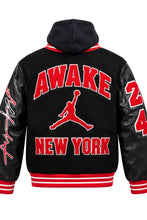 Re-Creation Awake NY x Air Jordan wool leather varsity jacket