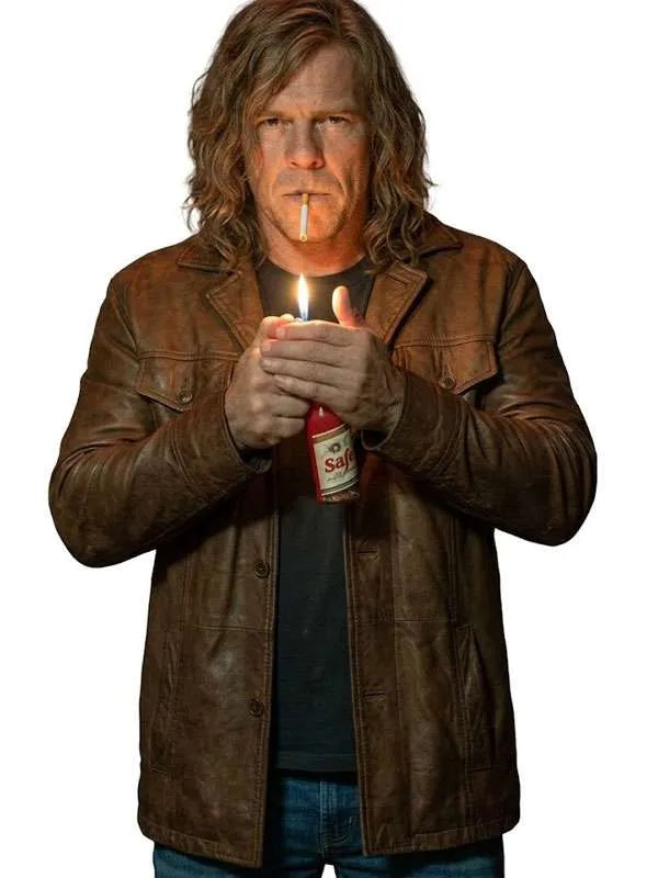 Motor City Alan Ritchson Brown Leather Jacket