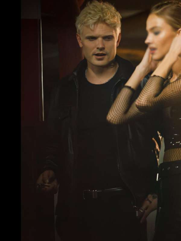 Alex Roe Depravity 2024 Black Leather Jacket