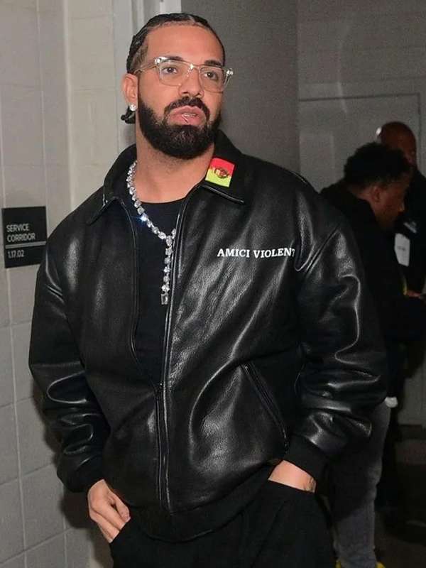 Drake Amici Violente Black Leather Jacket