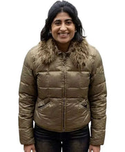 Adults S02 Amita Rao Beige Shearling Puffer Jacket