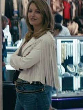 Janine An­i­mal King­dom S06 White Leather Jacket