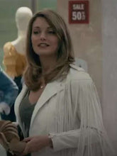 Janine An­i­mal King­dom S06 White Leather Jacket
