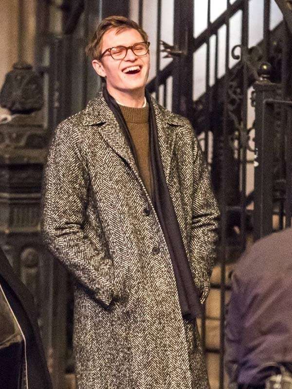 Ansel Elgort The Goldfinch Grey Wool Coat