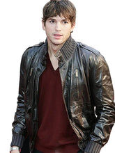 Classic brown bomber jacket front view