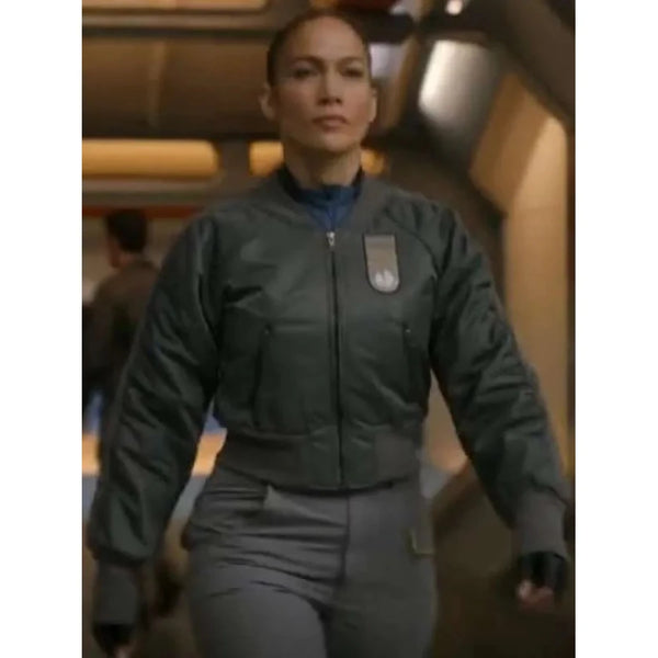 Atlas 2024 Jennifer Lopez Green Bomber Jacket