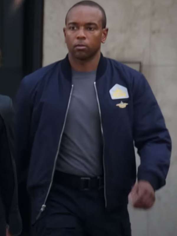 Justin Walker White Atlas 2024 Blue Bomber Jacket