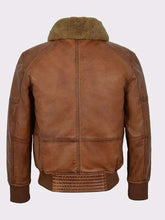 Men Aviator Brown Bomber Jacket