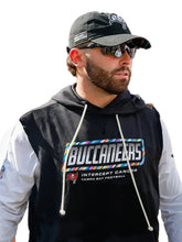 Buccaneers black sleeveless pullover hoodie front view