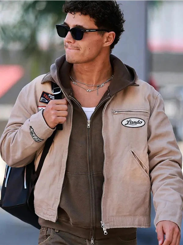 Beige cotton jacket with viscose lining inspired by McLaren F1