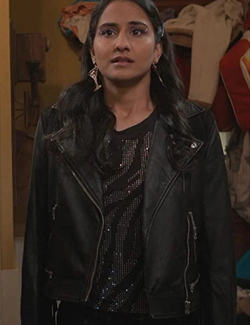 Bela Malhotra The Sex Lives of College Girls Leather Jacket