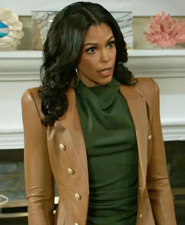 Beyond the Gates Karla Mosley Leather Blazer