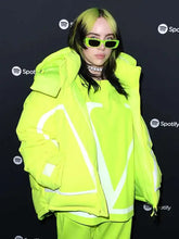 Billie Eilish Neon Green Hooded Puffer Jacket