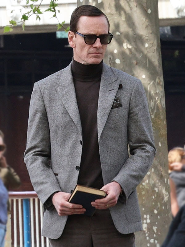 Black Bag 2025 Michael Fassbender Grey Blazer