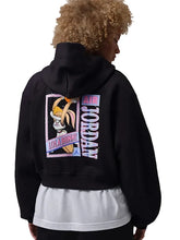 Nike Brooklyn Black Cropped Hoodie with Front Zipper