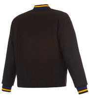 JH Design black jacket with rib-knitted collar