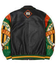 Pelle Pelle black leather jacket with zipper closure and rib-knitted cuffs