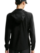 Women’s half-zip jacket with hood and open-hem cuffs