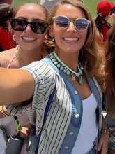 Blake Lively FI-FA World Cup 2026 Blue Pinstripe Denim Shirt