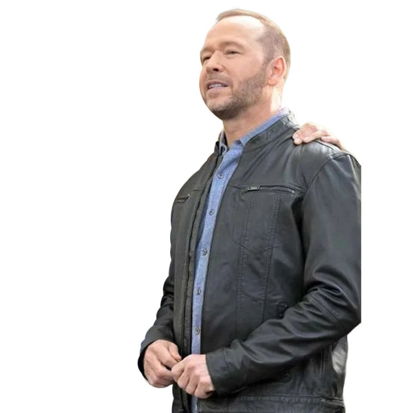 Blue Bloods Donnie Wahlberg Black Leather Jacket