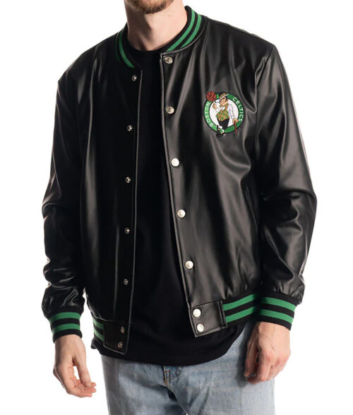 Boston Metallic Black Bomber Jacket