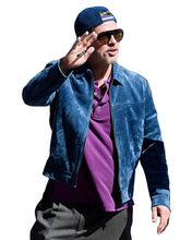 Brad Pitt inspired blue jacket front view