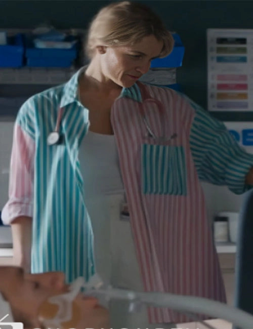 Bree Cameron Home and Away Two Tone Striped Shirt