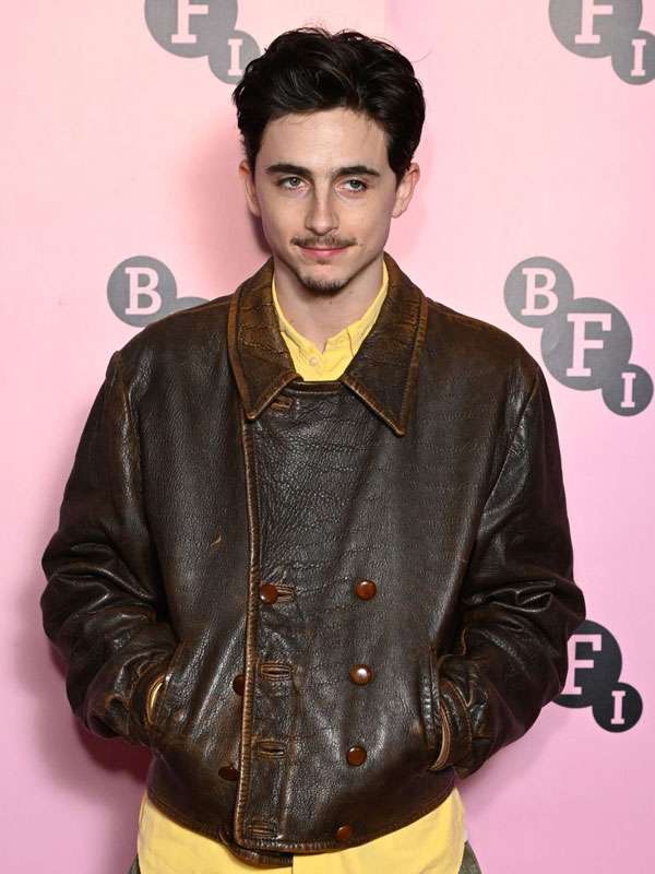 Timothee Chalamet BFI Brown Leather Jacket