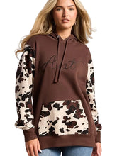 Women’s Ariat cow print pullover hoodie front view