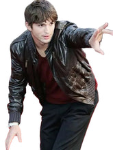 Ashton Kutcher brown bomber jacket