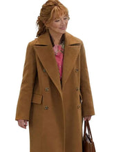 Brown wool coat with viscose lining and full-length sleeves