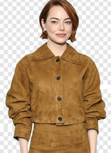 Emma Stone Bugonia Press Tour Brown Jacket