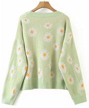 Daisy V-Neck Buttoned Down Women’s Knit Sweater