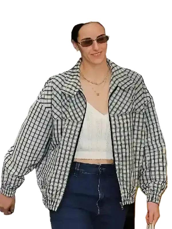 Fever VS Wings Caitlin Clark Checked Jacket