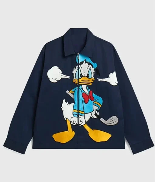 Donald Duck Angry Character Print Navy Blue Jacket