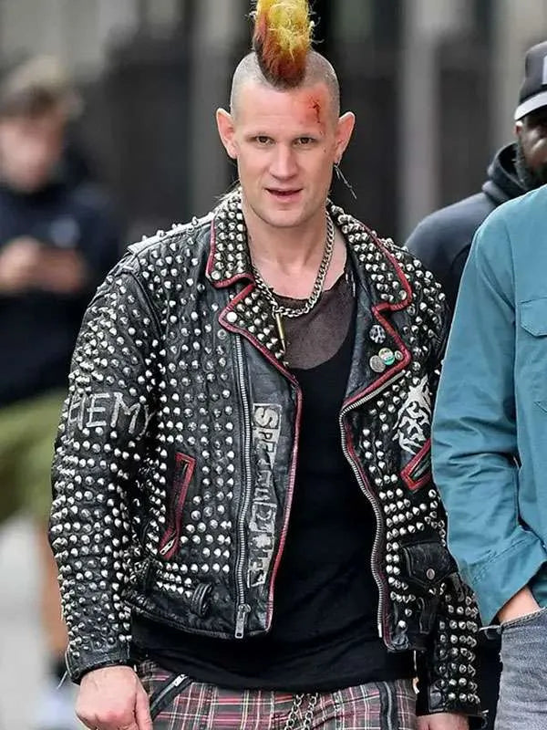Matt Smith Caught Stealing Studded Leather Jacket