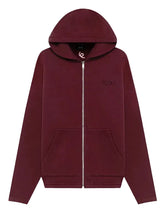 A maroon zip-up hoodie with a black embroidered 'ALTRY' logo on the left chest, displayed on a neutral light gray background.