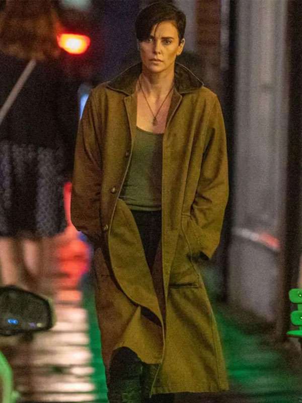 Charlize Theron The Old Guard Brown Coat