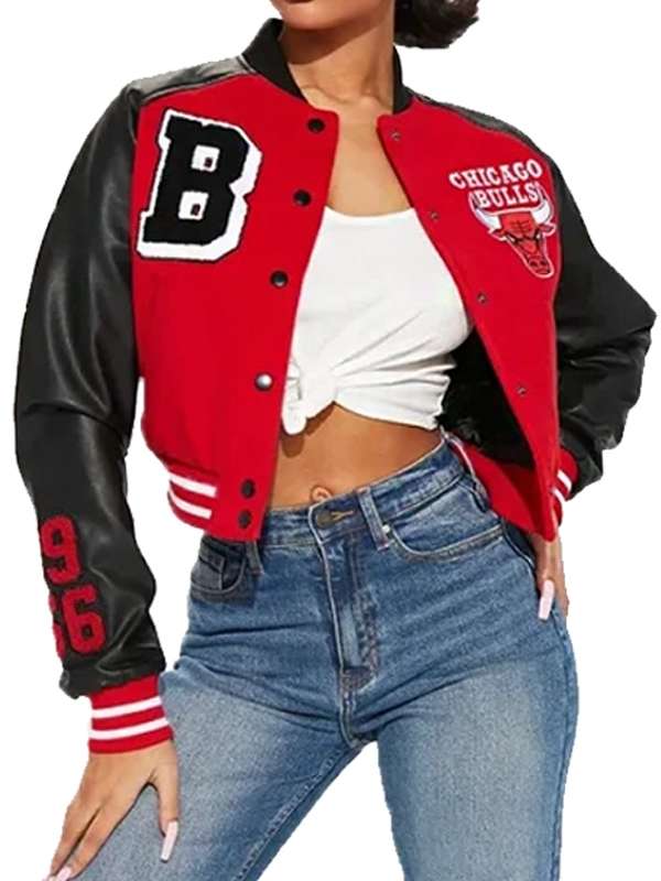 Chicago Bulls Cropped Varsity Jacket