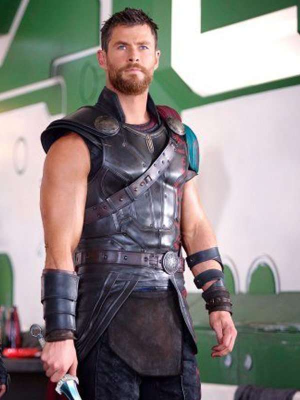 Thor Ragnarok Chris Hemsworth Brown Leather Vest