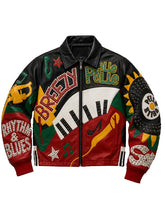Chris Brown R&B Tour 2026 Multicolor Leather Bomber Jacket