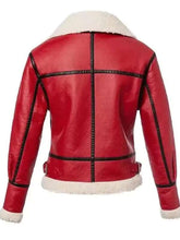 Christmas Womens Red Leather Jacket