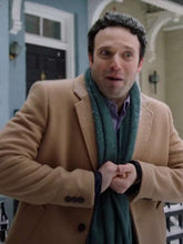 Jake Epstein Sincerely Truly Christmas 2024 Brown Coat