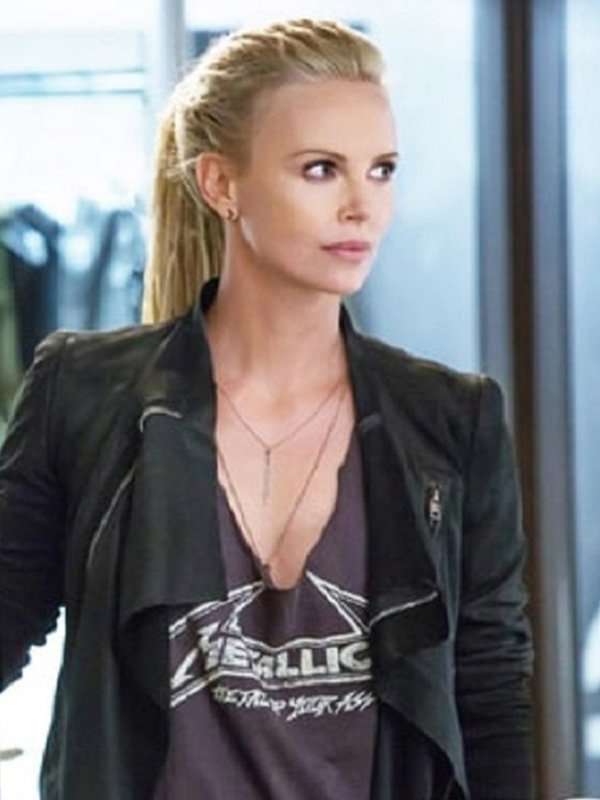 The Fate of the Furious Charlize Theron Black Leather Jacket