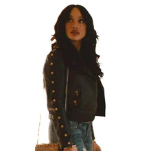 V. Stiviano Clipped Black Leather Jacket