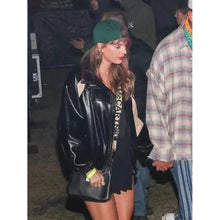 Coachella 2024 Taylor Swift Black Leather Jacket