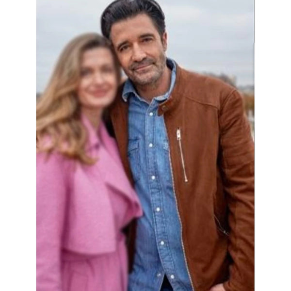 Crimes of Fashion 2024 Gilles Marini Brown Suede Jacket