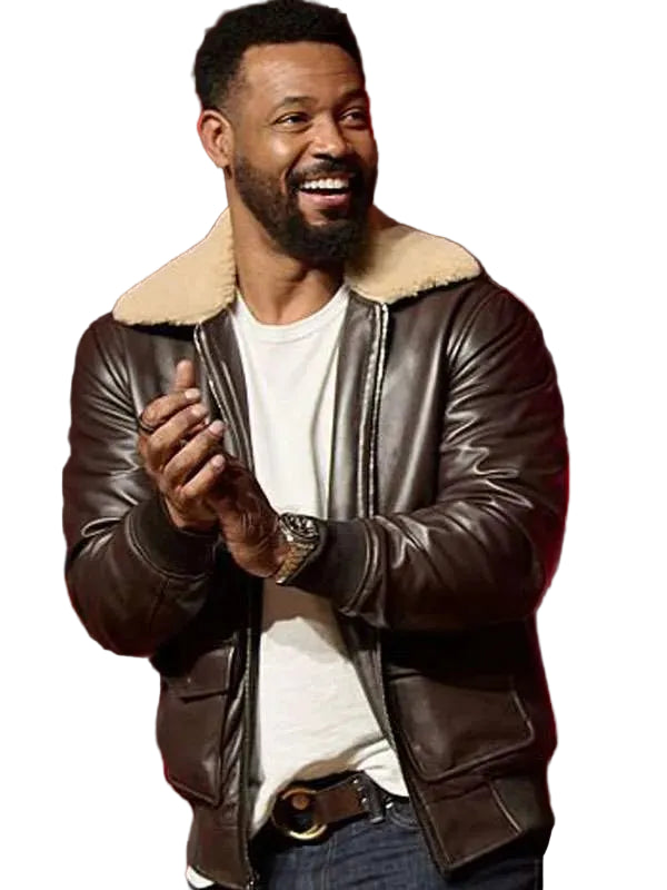 Isaiah Mustafa Cross S02 Premiere Brown Jacket